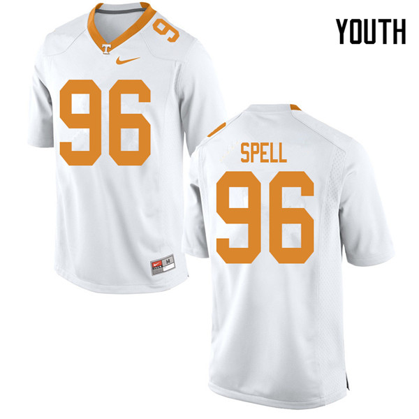 Youth #96 Airin Spell Tennessee Volunteers College Football Jerseys Sale-White - Click Image to Close